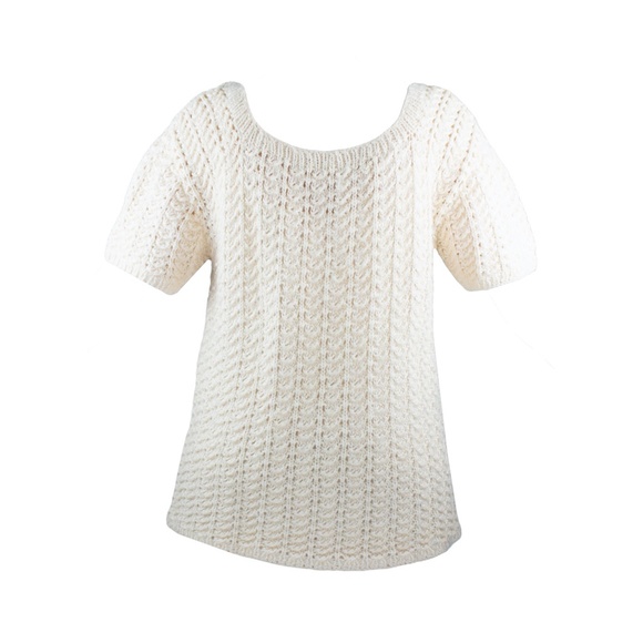 Vintage Handmade Cream Ivory Crochet Top - Picture 3 of 3